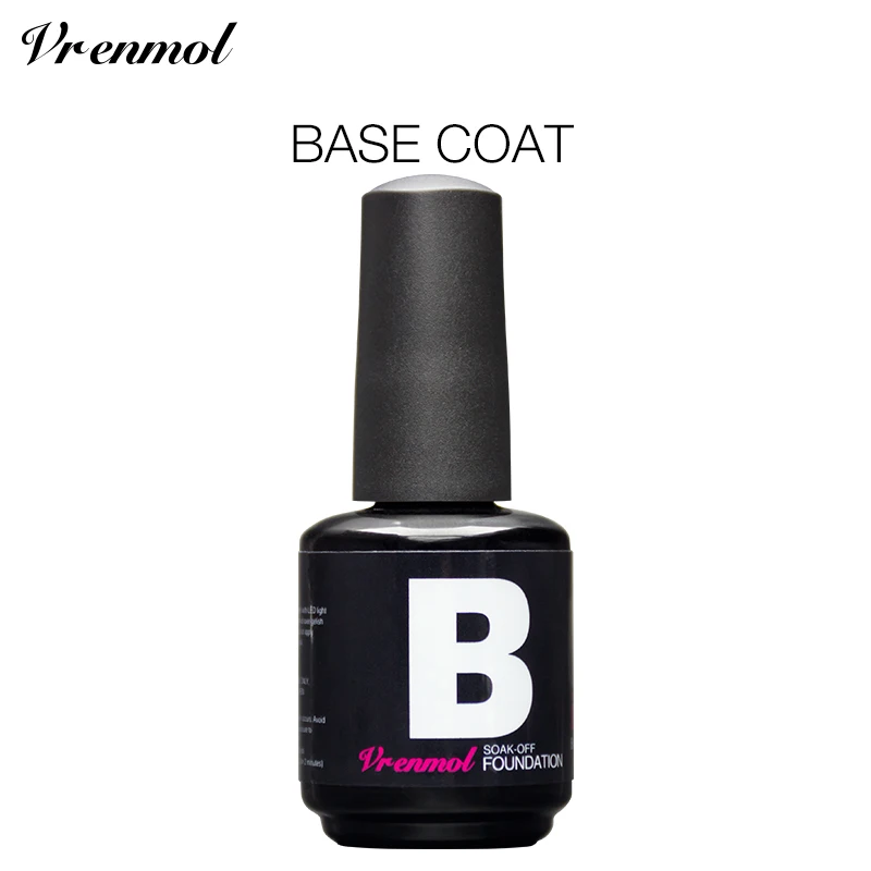 base coat Vrenmol, не очищающее верхнее покрытие, верхнее покрытие, Базовое покрытие, основа для дизайна ногтей, отмачивается, блестящий липкий слой, не протирается, верхнее покрытие - Цвет: base coat