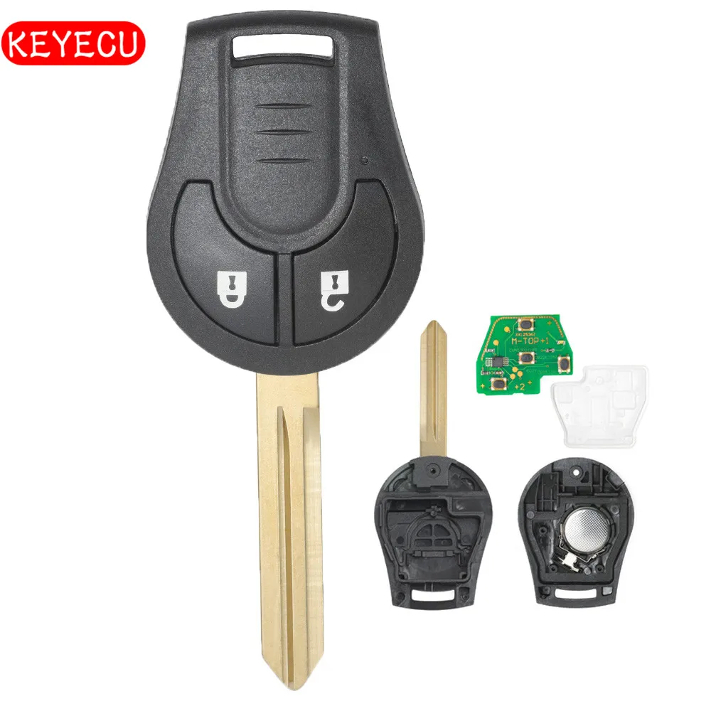 Запасная деталь Keyecu 2 кнопки 433 МГц ID46 для Nissan Micra MK14 2010 2011 2012 2013 2014 идентификатор FCC: