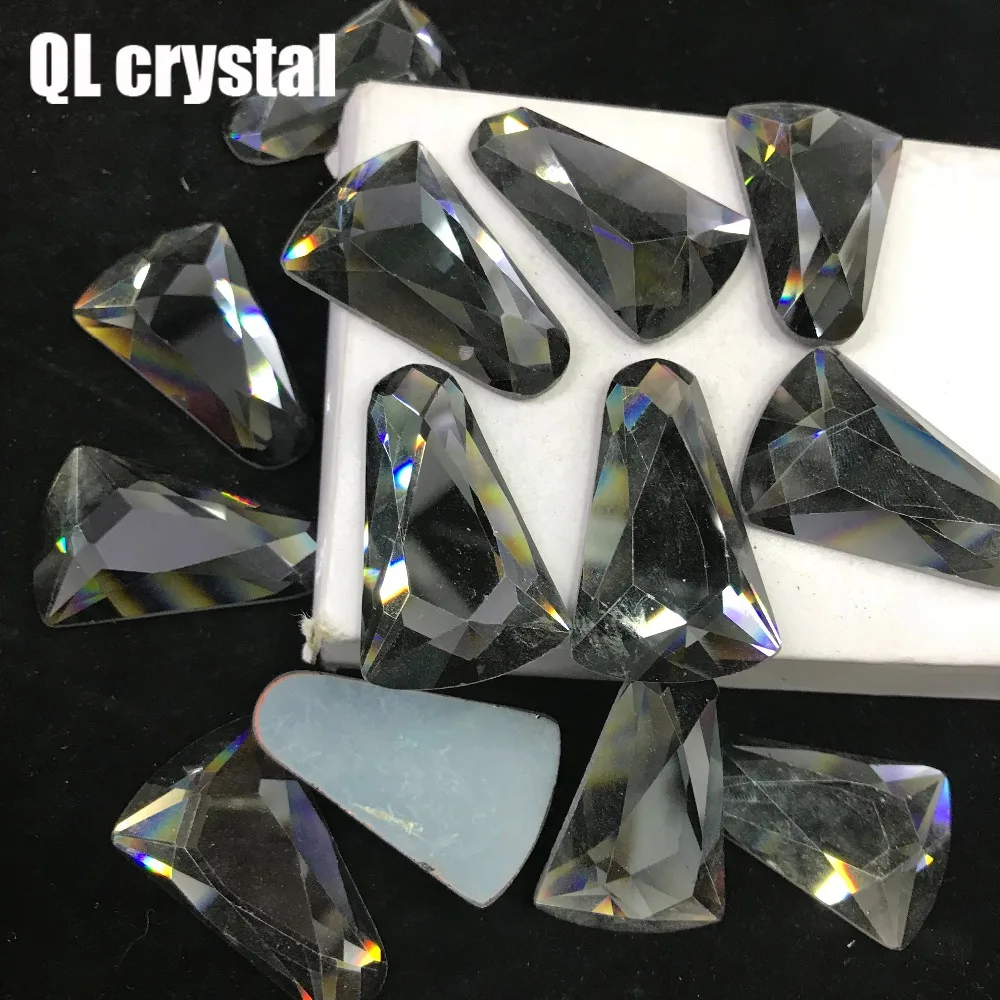 QL crystal 25x40mm Crystal popular DIY Clothes garments shose bags glue on flatbacks glass rhinestones | Дом и сад