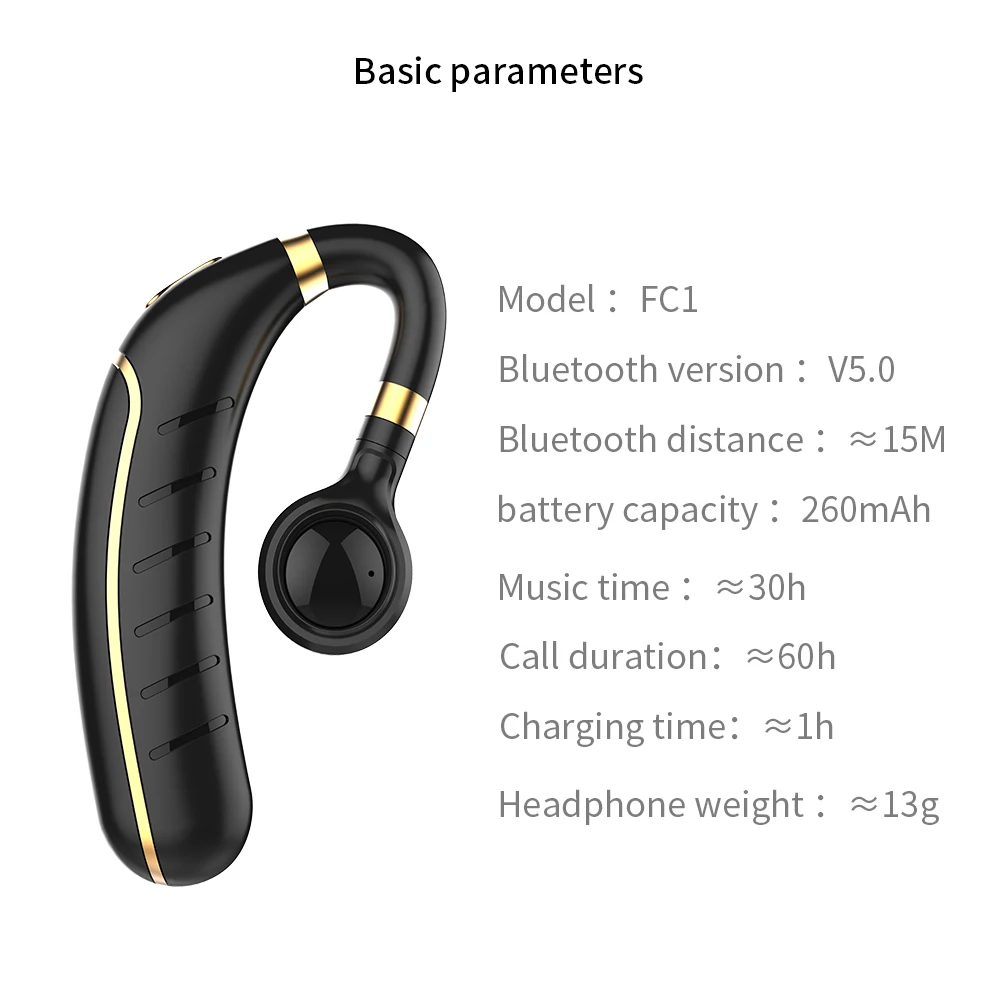 XGODY FC1 новый дизайн деловая Bluetooth 5 0 гарнитура беспроводные наушники