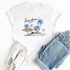 Летний стиль, летняя футболка с принтом солнца, женские пляжные Топы И Футболки из 00% хлопка высокого качества, Брендовые женские футболки