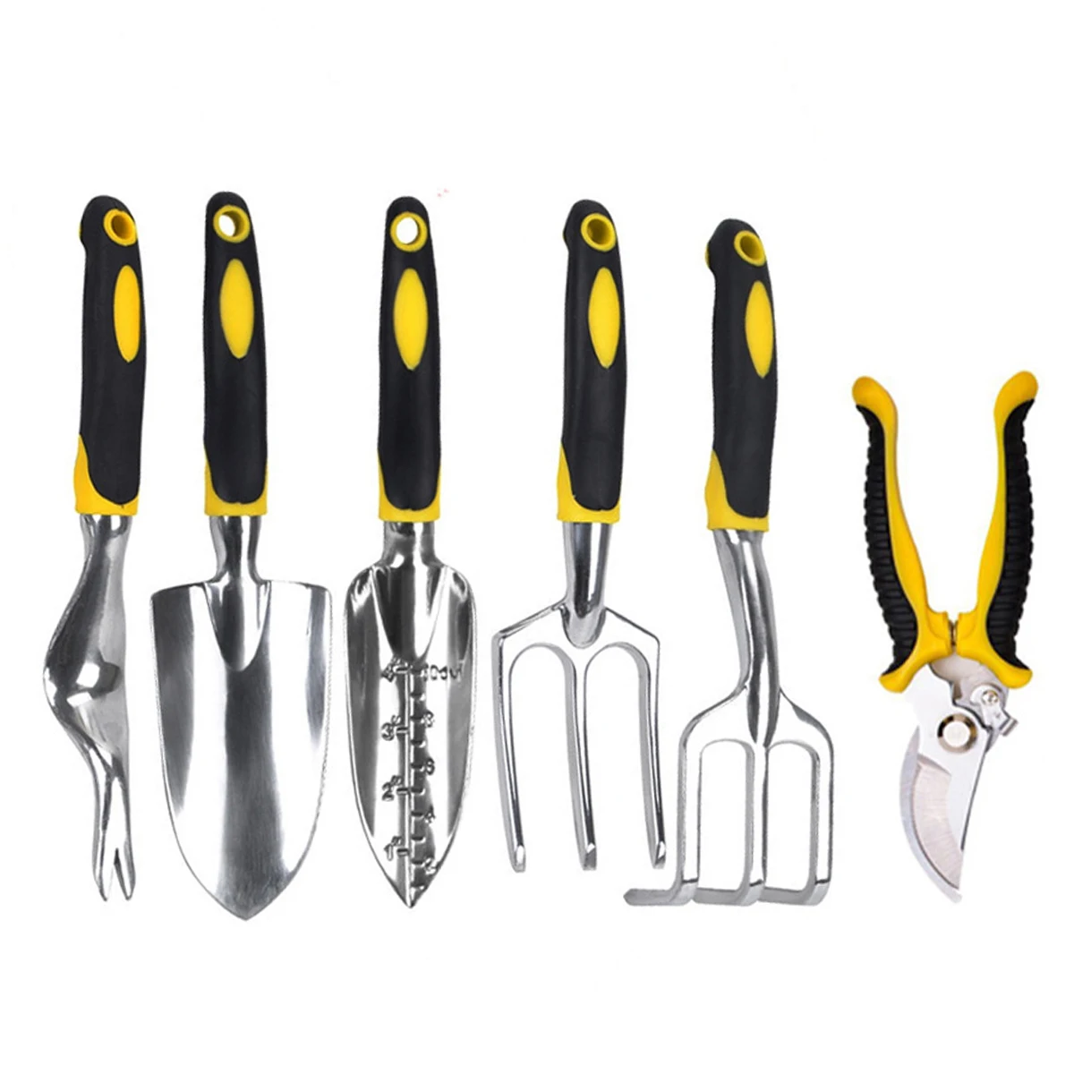 

Набор садовых инструментов, 6 предметов, лопата, культиватор, высадка, комплект ручных инструментов, сверхмощные литая алюминиевая головка, ...