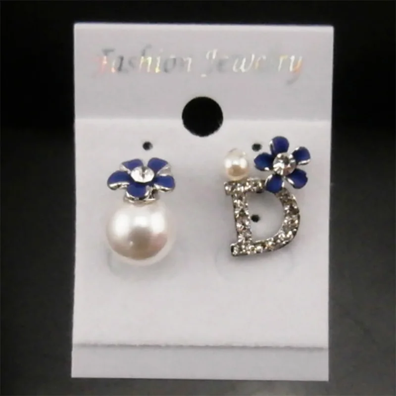 10 пар/лот позолоченные серьги-гвоздики с искусственным жемчугом женские буквы со