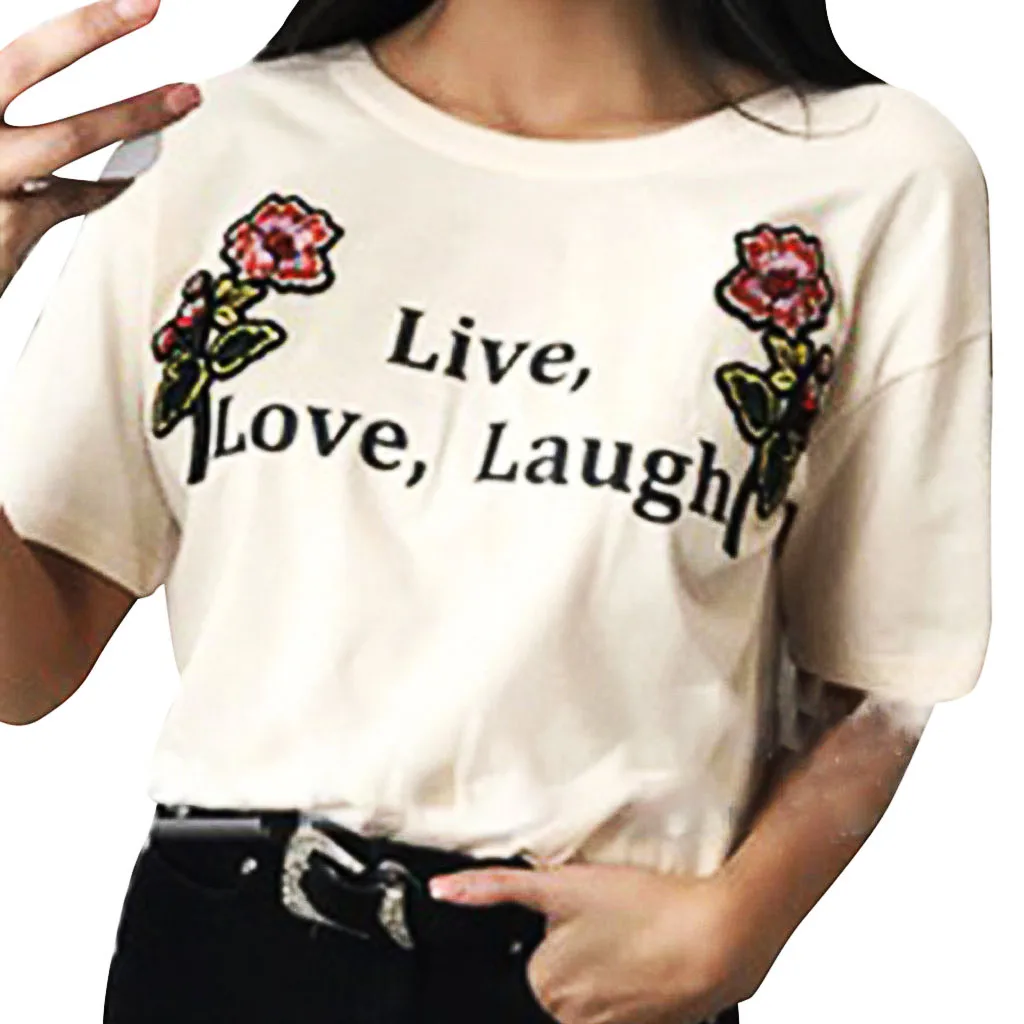 Женская футболка с коротким рукавом принтом розы круглым вырезом негабаритная