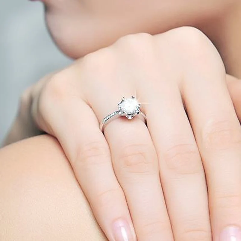 Женское Обручальное Кольцо ANI 18K из белого золота (AU750) сертифицированное 0 3 карат