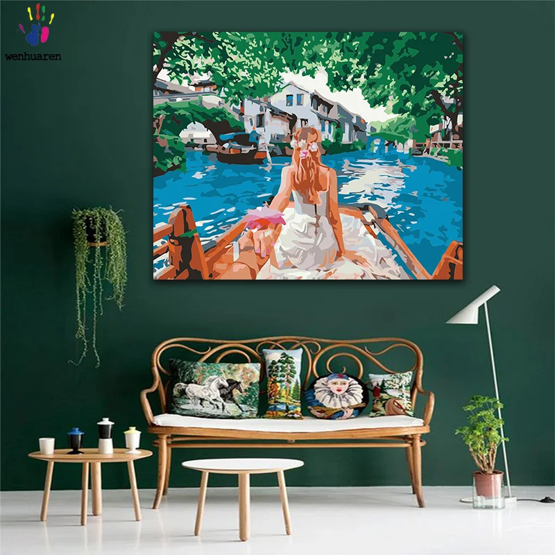 DIY картинки для раскраски по номерам с цветами красивый вид сзади скрипки Картина Рисунок Живопись по номерам в рамке дома