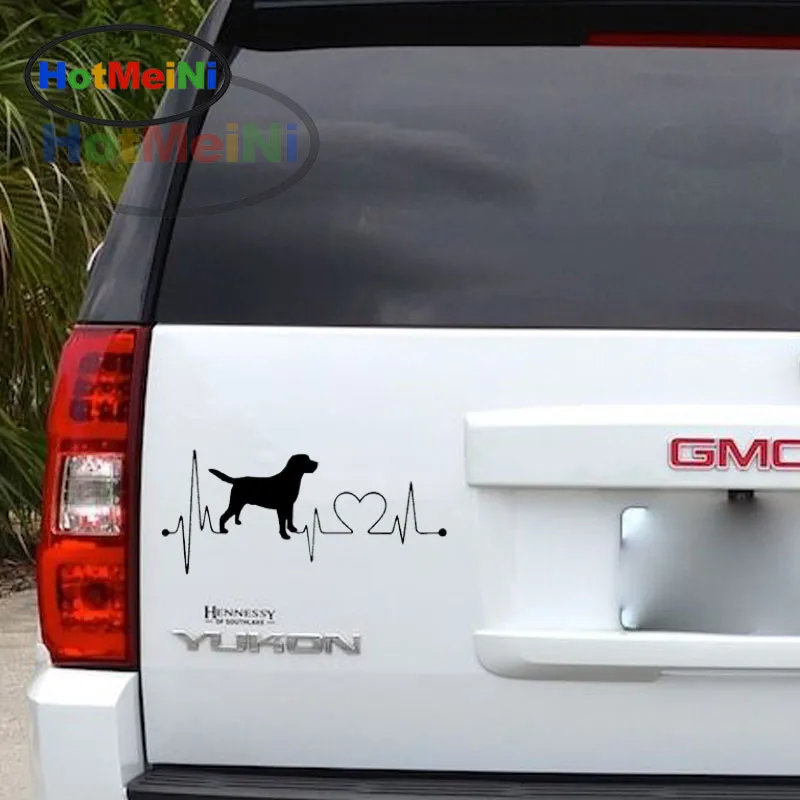 HotMeiNi 17.8*7.8CM Labrador Retriever Heartbeat Love JDM Car Sticker oem car window Vinyl sticker Black/Silver exc 13 color | Автомобили