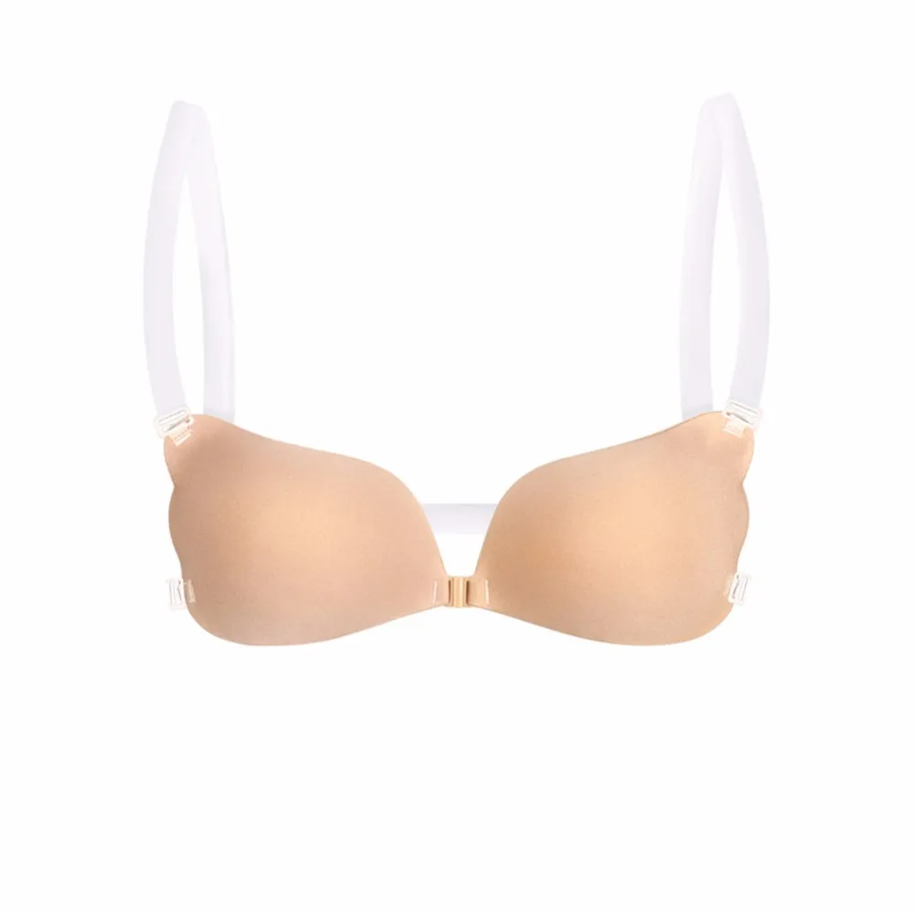 

New Women Self Adhesive Slicone Push up Bra + 2 PCS Invisible Straps Bust Shaper Bra A B C D