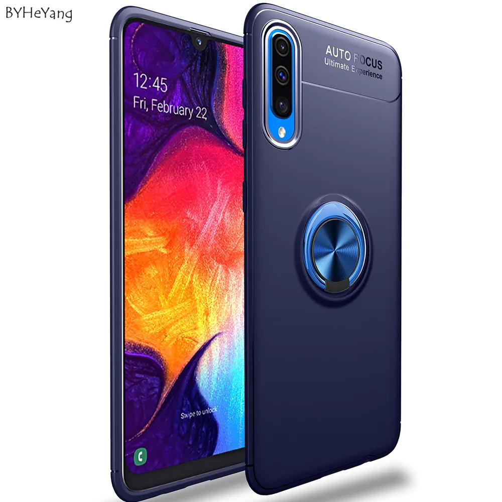 Для samsung Galaxy M10 M20 A10 A20 A30 A40 A50 A70 чехол Красочные Металлические Магнитные Кольца держатель мягкий, роскошный, из ТПУ Крышка подходит a50