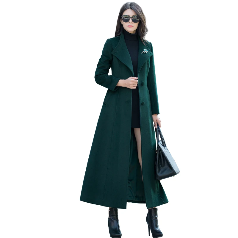 Ветровка большого размера на осень/зиму шерстяное пальто корейское приталенное