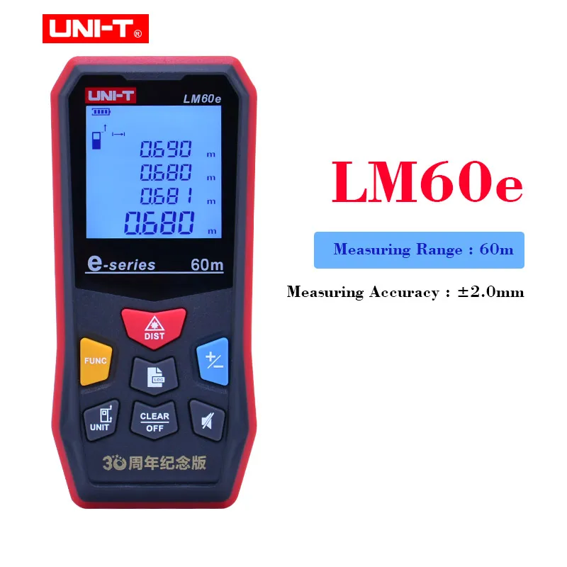 UNI-T LM45E/LM60E цифровой лазерный дальномер 45 м 60 м/147ft 196ft дальномер измерительный диастиметр - Цвет: LM60E
