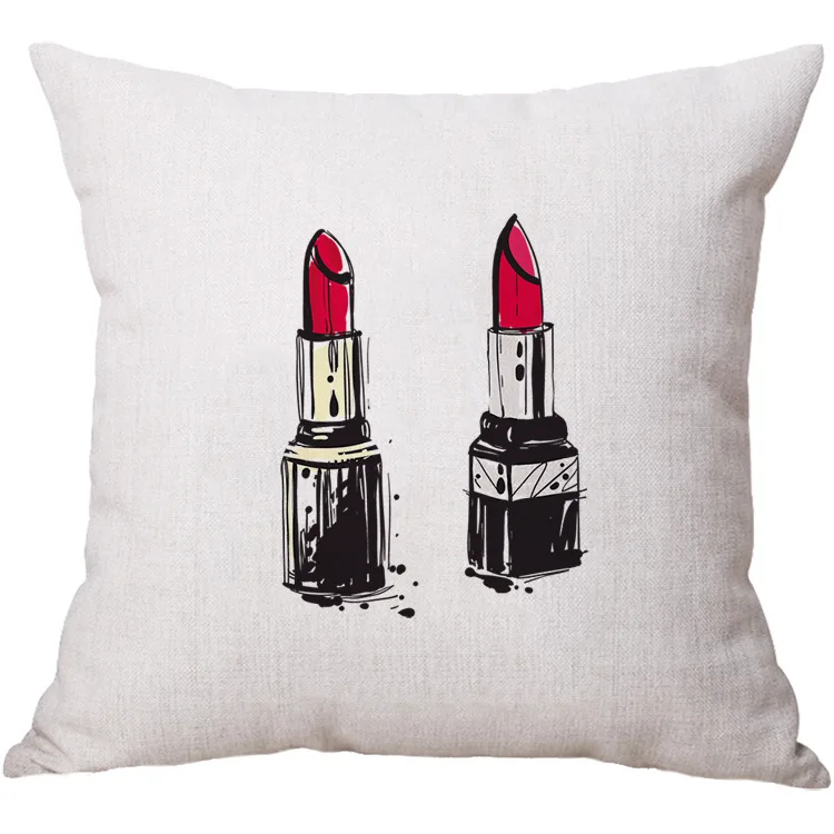 Губная помада наволочка из хлопка и льна для подушки чехол дивана декоративные