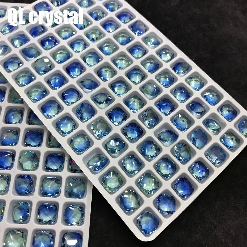 QL Кристалл Турмалин стекло кристалл 8x8 жир squar Pointback Необычные Камень для DIY одежды сумки обувь ювелирные