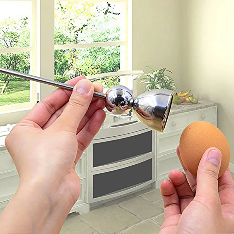 Kitновее Новинка Нержавеющая Сталь сырая яичная скорлупа Топпер резак нож для яиц