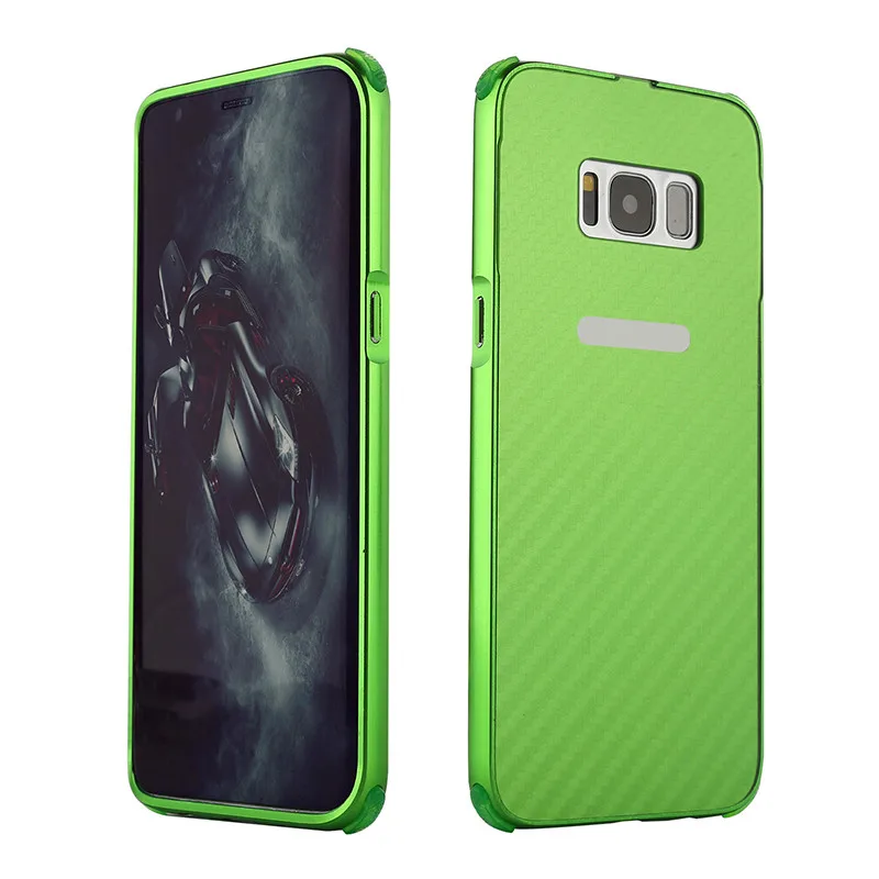 For Samsung S 8 S8 Case Metal Frame with Carbon Fiber Hard Cover for Galaxy G950 G9500 Shockproof |