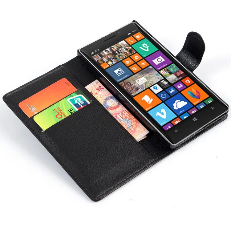 YINGHUI Чехол бумажник из искусственной кожи для Nokia Lumia 930 черные чехлы телефонов с