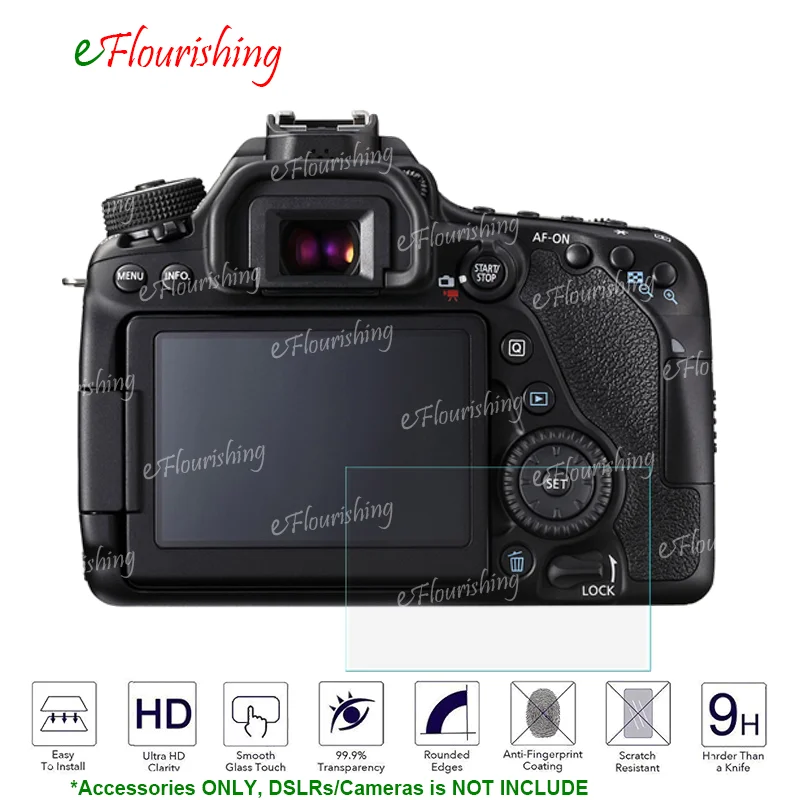 Для защиты экрана пленка 9 H закаленное Стекло для Canon EOS 650D/70D/700D/750D/760D/77D/80D/800D