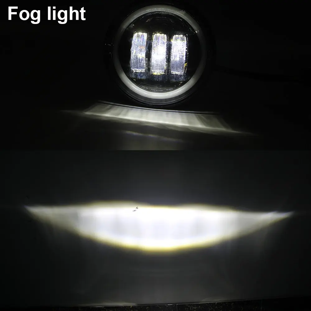 4 1/2" 4.5 Inch for harley Motorcycle LED Fog Light Passing Auxiliary Lamps White Halo Ring For Harley Touring Road king |