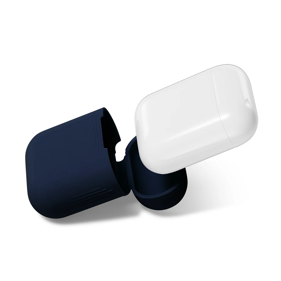 Тёмно-синий Чехол для Airpods, силиконовый мягкий чехол для беспроводных наушников, чехол для Airpod, Роскошный чехол для Air Pods, чехол Etui - Цвет: Тёмно-синий