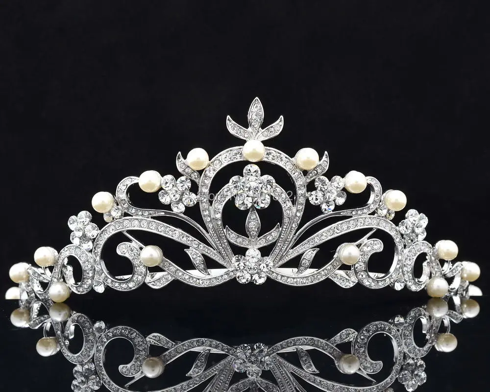Модные жемчужные австрийские стразы кристаллы свадебная тиара Корона Свадебные