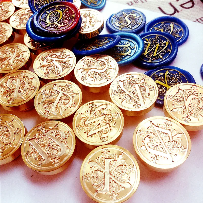 Винтажный восковой штамп Медная головка 26 букв сделай сам скрапбукинг для