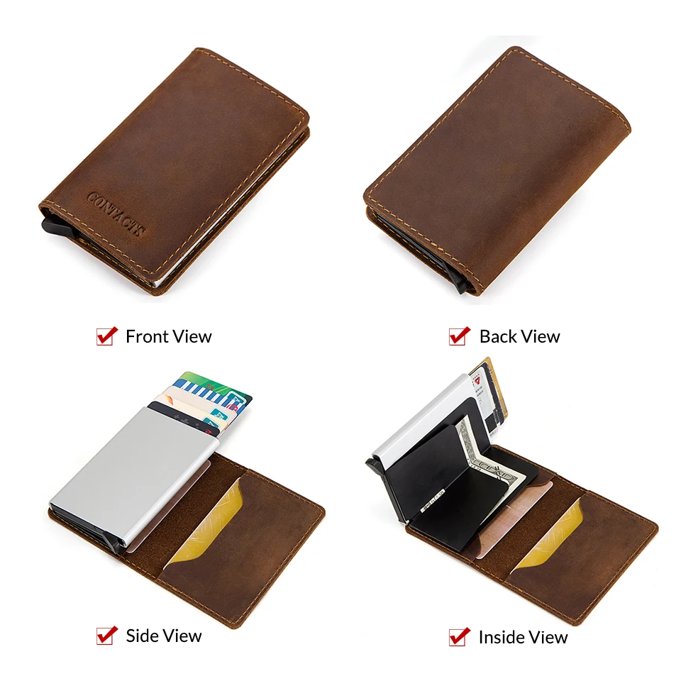 Контакта Бесплатная гравировка кошелек-держатель кредитных карт для мужчин из