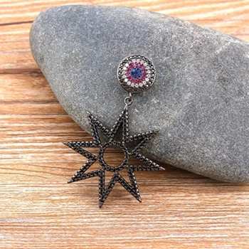 Pendant-Black Новое поступление, ожерелье в форме звезды, ювелирные изделия, высокое качество, медь, кубический цирконий, кулон для женщин, подарок на день рождения для девочек - Окраска металла: Pendant-Black