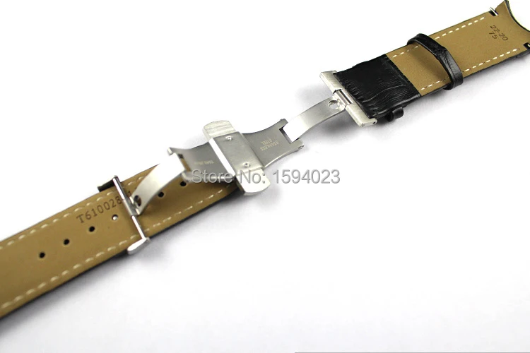 22 мм(пряжка 20 мм) для T035407A T035410A T035446A высокое качество Бабочка Пряжка+ натуральная кожа изогнутый конец ремешок для часов Ремни