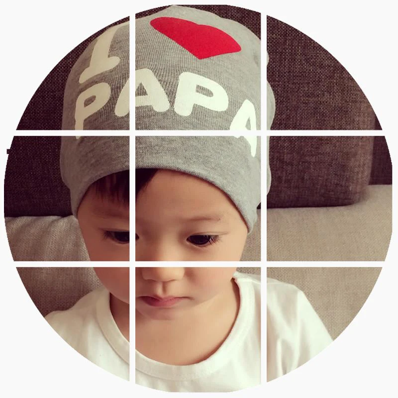 UNIKIDS/новые детские шапки с принтом I Love Papa Mama на весну и осень вязаные теплые