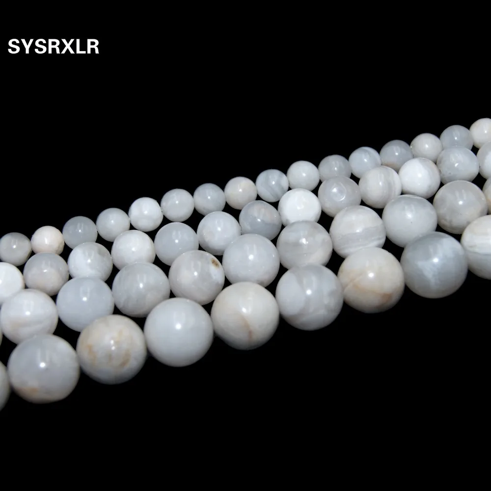 Оптовая продажа натуральный камень белый сумасшедшие Агаты круглые свободные