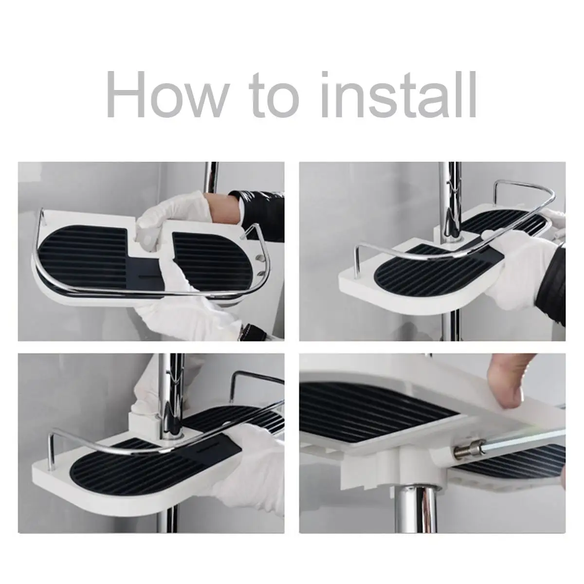 

Shelf Shower Shelf Adhesive Aluminum Shower Caddy For Shampoo Holder Kitchen Rack Storage Organizer No Drilling Rectangle Wall