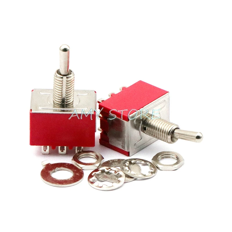 

10Pcs 9 Pins Mini 6mm Toggle Switch 3PDT ON-ON/ON-OFF-ON 2A250V/5A125VAC MTS-302 MTS-303