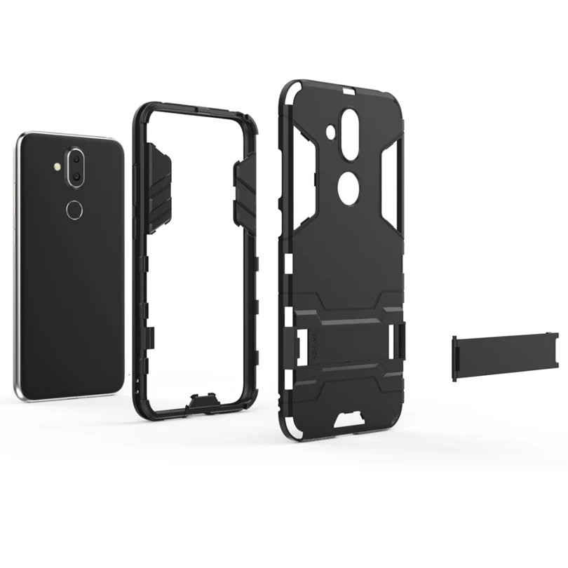 For Nokia 7.1Plus / NokiaX7 Case Slim Hard Back Phone Cases Robot Armor Protector Hybrid Silicone Rubber Cover X7 | Мобильные