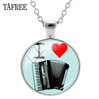 Изысканное ожерелье TAFREE в виде аккордеона, подвеска с уникальным изображением, стеклянный кабошон, индивидуальный подарок, ювелирные изделия AC39