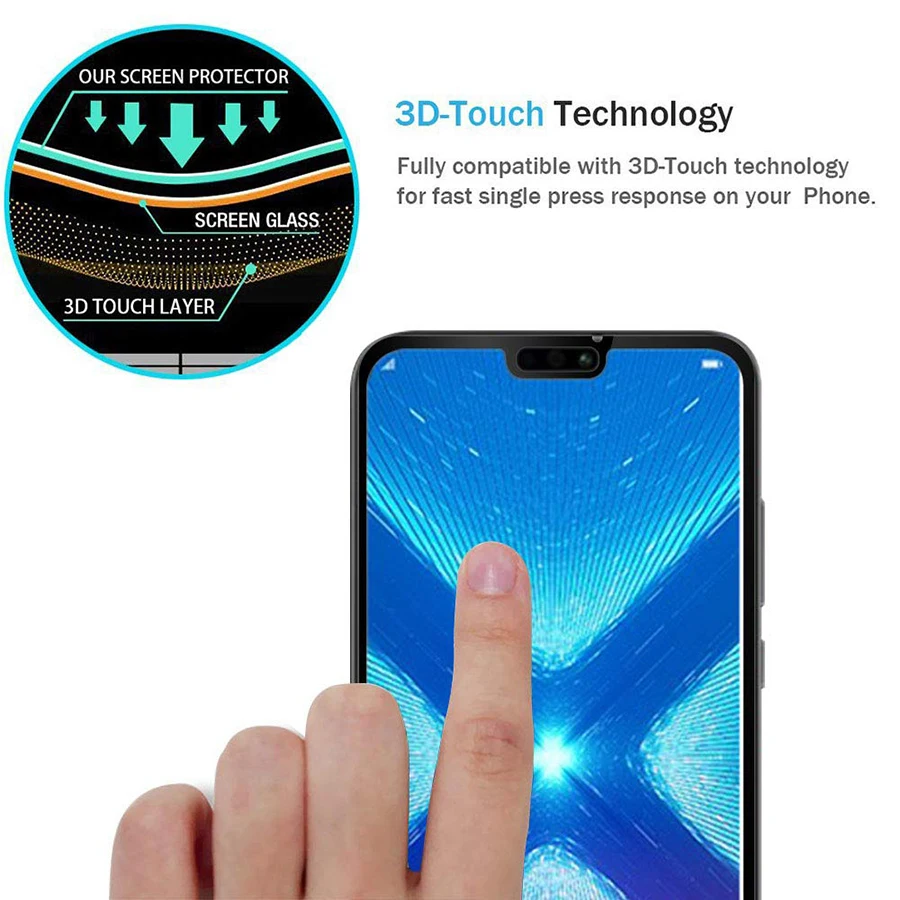 Стекло VALAM для защиты экрана Huawei honor 8X твердость 9H полное покрытие 3D изогнутые