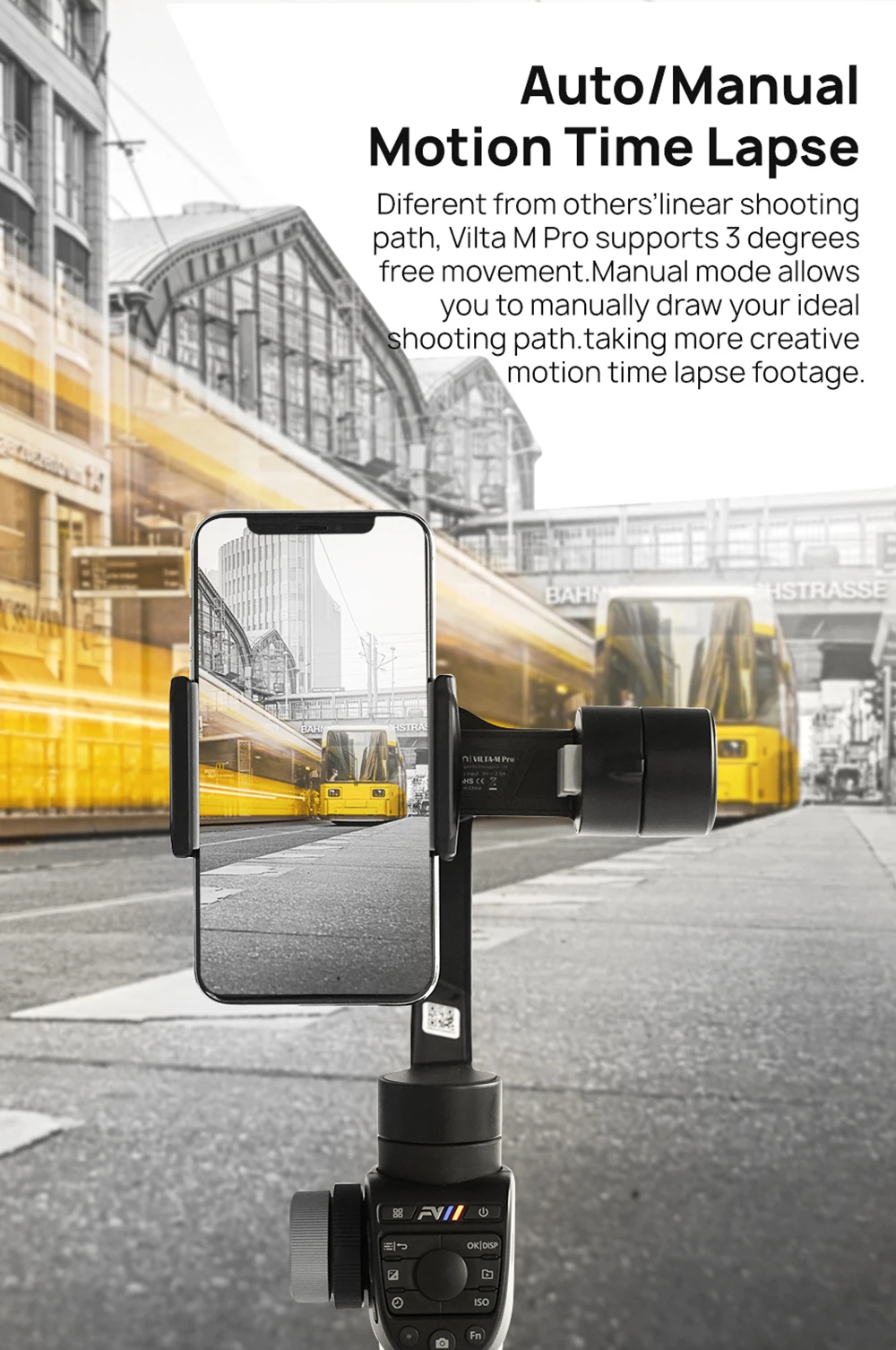 Freevision Vilta-M Pro 3-осевой ручной шарнирный стабилизатор для камеры GoPro для huawei P30 pro видео для микрофона телефона samsung S8