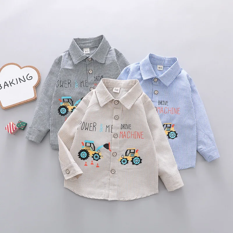 Осенняя рубашка для мальчиков Новое поступление весенней детской одежды милые