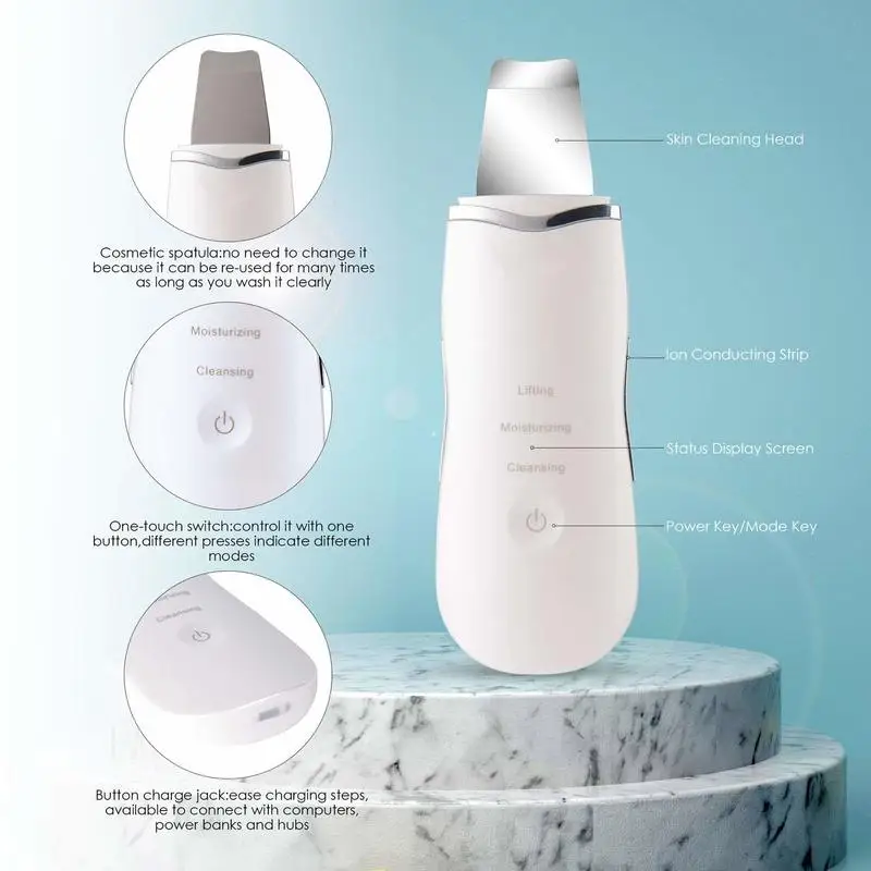 Recargable de cara depurador de la piel limpiador для пилинга лица vibración espinilla exfoliante limpiador de poros herramientas