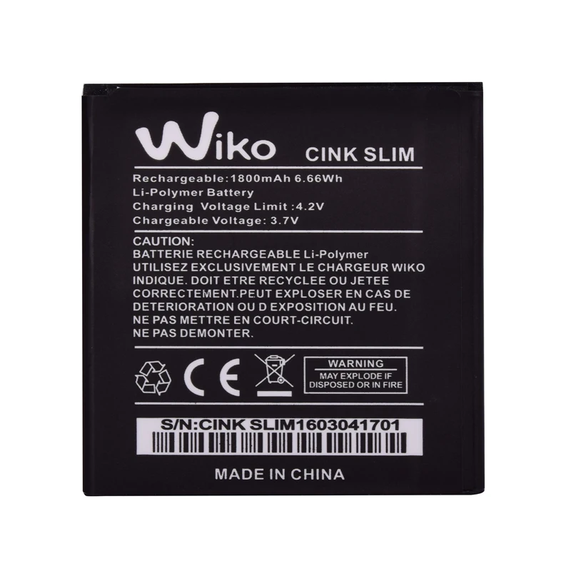 SIYAA Cink Slim Battery For Wiko Mobile Phone Good Quality High Capacity 1800mAh Replacement Li-ion Bateria | Мобильные телефоны и