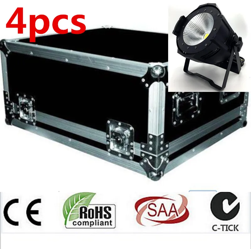 4 шт. 200 Вт Светодиодный светильник par COB f + 1 м dmx кабель RGBW в 1/RGB 3 1/теплый белый