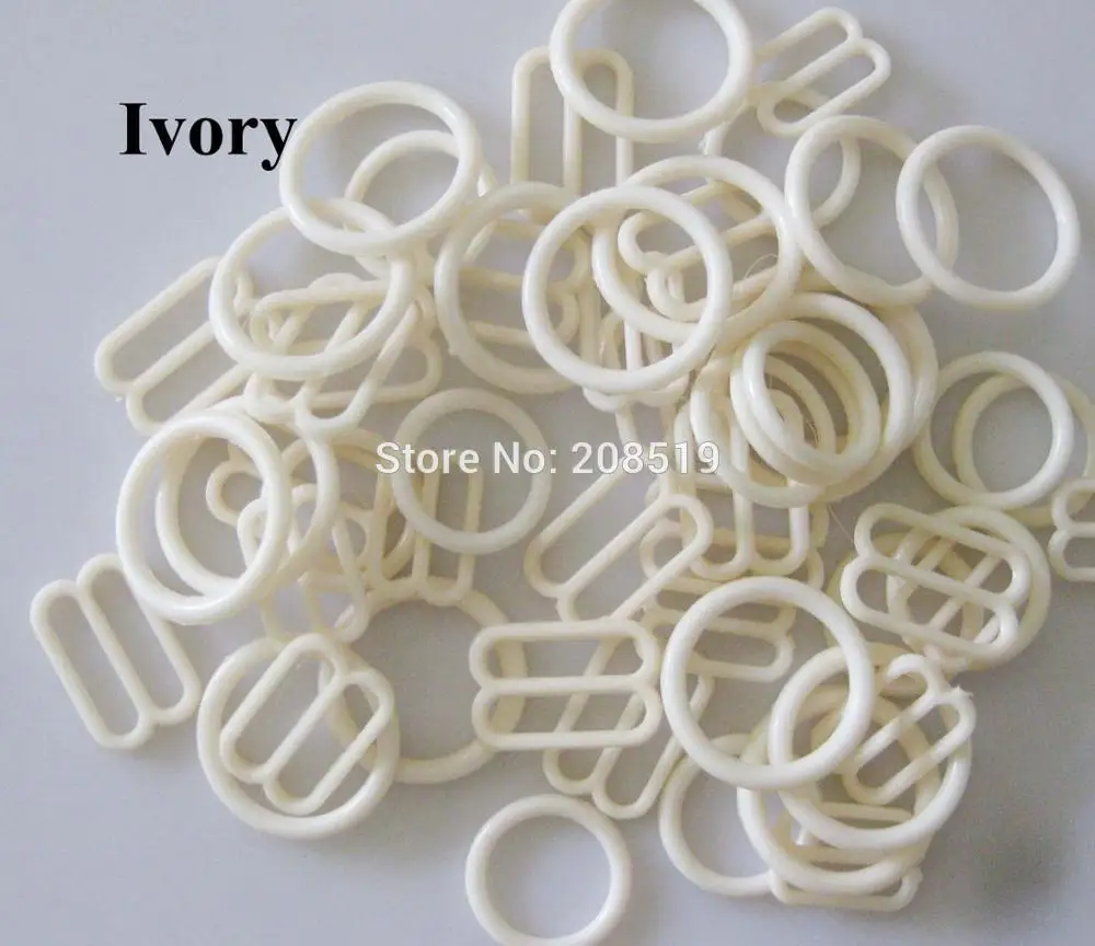 ivory as show NBNLAE 100 шт. пряжки для бюстгальтера(50 шт. уплотнительное кольцо+ 50 шт. 8 слайдеров) красочные пластиковые пряжки нижнее бельё с пуговицами аксессуары - Цвет: ivory as show