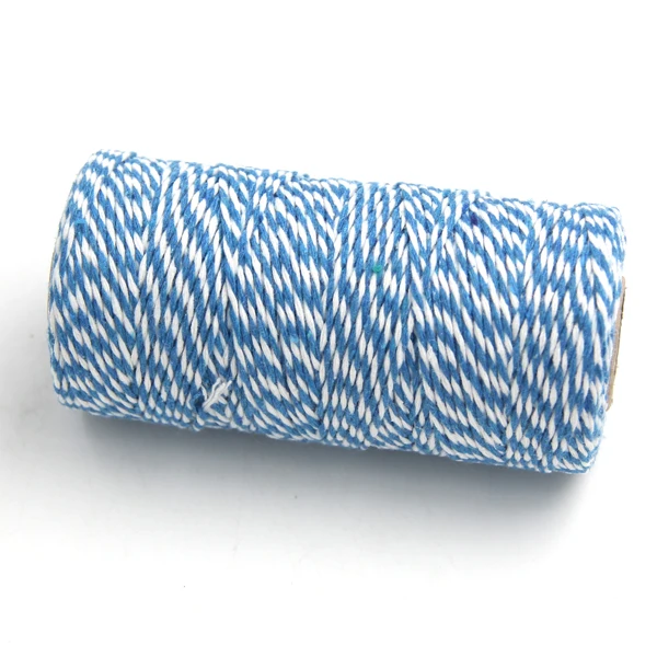 Blue and White Новинка! 100 Ярд/рулон DIY хлопковый пекарь шпагат полоса линия для свадьбы День рождения сувениры украшения подарок ремесло посылка поставки - Цвет: Blue and White