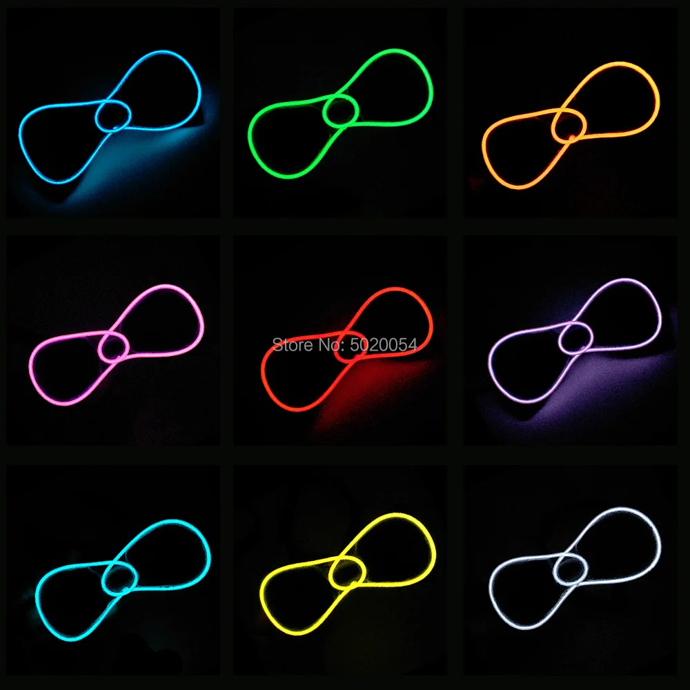 

New Style 10 Colors Choice Flashing Light Up LED Neon Bow Tie EL wire Glowing BowTie For Night Party Dance DJ Bar Decor