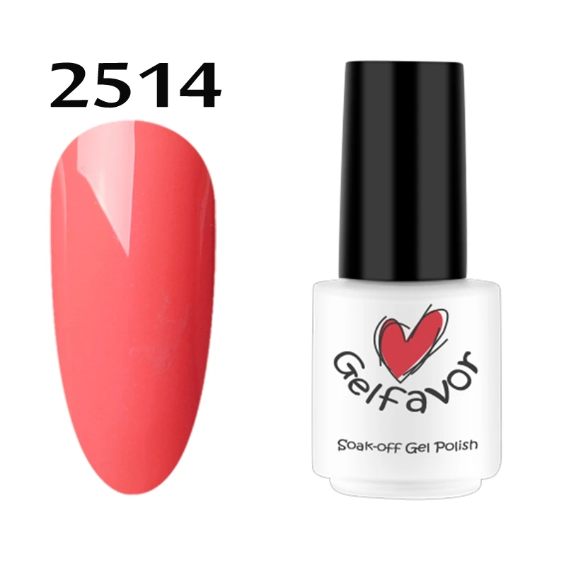 Гель для ногтей от бренда Gelfavor, аксессуары для дизайна ногтей, быстросохнущая УФ-лампа, светодиодная лампа, впитывающаяся, обнаженная, Красный Цветной Гель-лак для ногтей - Цвет: 2514