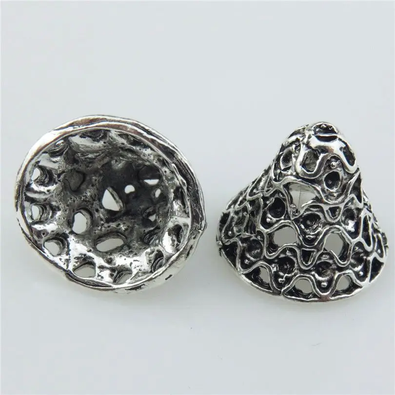 Y21206 12pcs/lot Vintage Silver Jewelry Craft Tassel Ends Cap Fit Drop Earring Making | Украшения и аксессуары