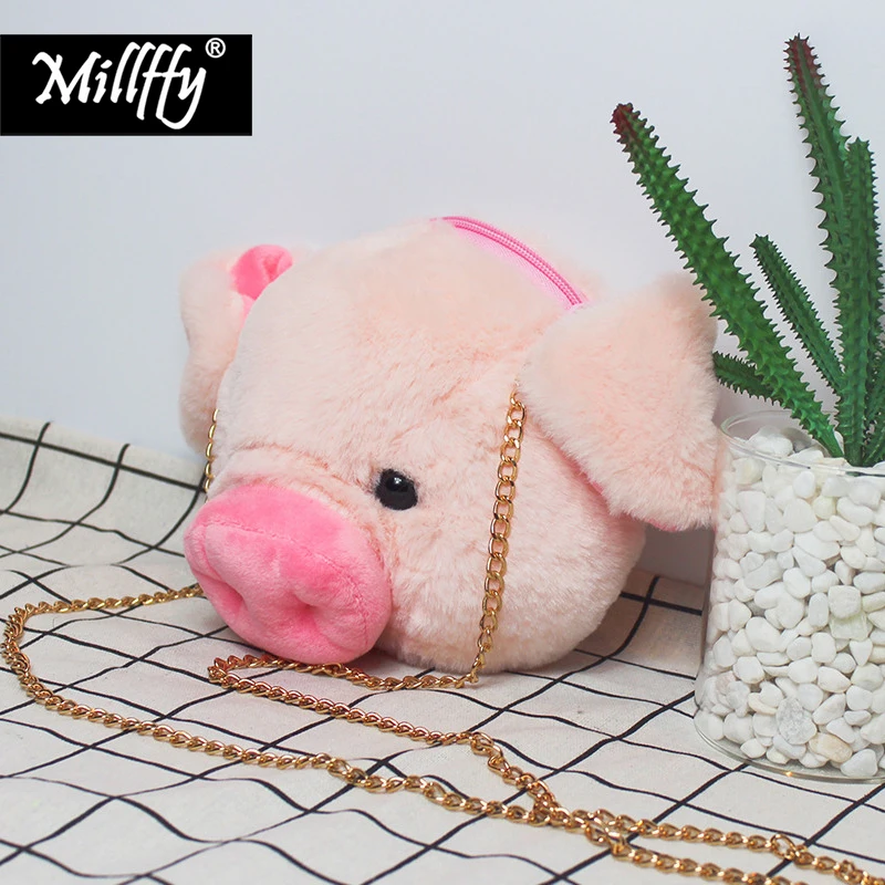 Millffy 18 см * 20 Kawaii Pig плюшевая сумка на плечо мягкие игрушки голова свиньи кошелек