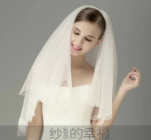 Новинка 2018 лидер продаж двухслойная фата с блестками и кружевными краями