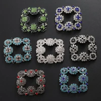 2pcslot ocean star full diamond square shoe buckle rhinestone buttons for diy accessories wedding decoration shoes snap buttons