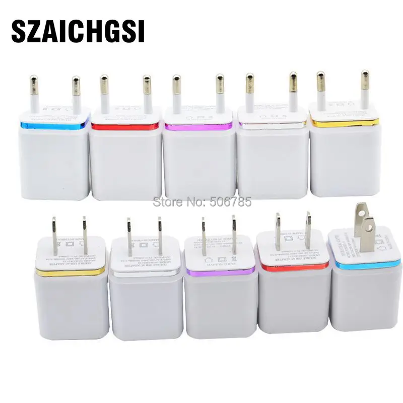 SZAICHGSI оптовая продажа 100 шт. 2 1 А + американская и европейская вилка адаптер