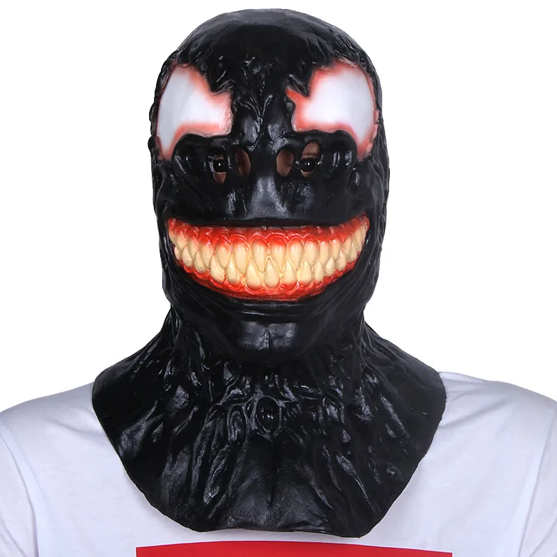 Взрослые хэллоуин резиновые латексные вечерние Venom маска на голову костюм Eddie Brock полная маска для лица - Цвет: x14113